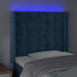  LED posteljno vzglavje temno modro 83x16x118/128 cm žamet | Shoptok.si