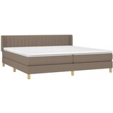  Krevet s oprugama i madracem smeđesivi 200x200 cm od tkanine | shoptok.hr