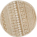 vidaXL Ručno rađeni tepih od jute s bijelim uzorkom 120 cm | shoptok.hr