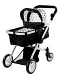  Kolica za lutke Alice s torbom 2u1 - crno/bijela | shoptok.hr