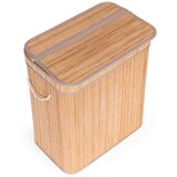 ModernHome košara za rublje od bambusa 100l s 2 pretinca i poklopcem | shoptok.hr