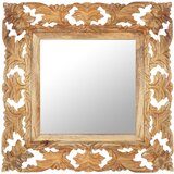 vidaXL ročno izrezljano ogledalo rjavo 50x50 cm trden mangov les | Shoptok.si