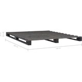  Okvir za krevet od paleta sivi 140 x 200 cm od masivne borovine | Eponuda.com