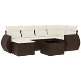  7-dijelni set vrtnih sofa od poliratana s jastucima smeđi | shoptok.hr