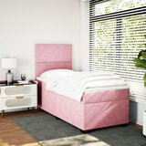 Box spring krevet s madracem ružičasti 90x190 cm baršunasti | shoptok.hr