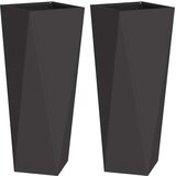  Cvetlično korito 2 pcs Črna 30 x 30 x 75 cm Jeklo, (5000207770) | Shoptok.si