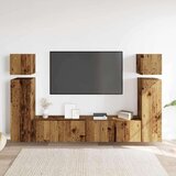  TV omara 8-delna stenski stari lesni inženirski les, (21703823) | Shoptok.si
