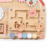 Ginger Home Drvena Montessori ploča aktivnosti Farma s mlinom, labirintom, satom i zupčanicima | shoptok.hr