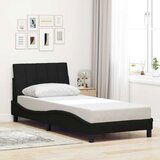 vidaXL posteljni okvir brez vzmetnice Črna 80x200cm Tkanina, (21790900) | Shoptok.si