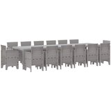  Vrtni set za objed 15 pcs Svjetlosiva Polt ratan | shoptok.hr