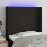  LED uzglavlje crno 93 x 16 x 118/128 cm od tkanine | shoptok.hr