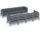 The Living Store Vrtna sedežna garnitura 9-delna z blazinami trdna borovina - Vrtna Sedežna Garnitura, (21444693) | Shoptok.si
