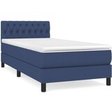 vidaXL Box spring postelja z vzmetnico moder 90x190 cm blago, (20893564) Cene