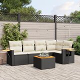 vidaXL 6-dijelni set vrtnih sofa s jastucima crni od poliratana | shoptok.hr