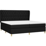  Box spring postelja z vzmetnico črn 200x200 cm blago, (20761163) | Shoptok.si
