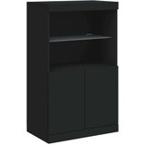 vidaXL Komoda z LED lučkami črna 181,5x37x100 cm | Shoptok.si
