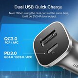Ugreen polnilec za avto usb usb + usb-c pd, 18 w, siva | Shoptok.si