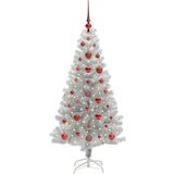 vidaXL Božično drevo med 150 LED z stojalom srebrna 120 cm PET | Shoptok.si