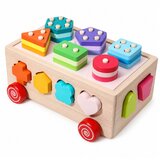  Wooden Montessori Educational Sorter on Wheels Shapes and Numbers | Shoptok.si