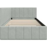 vidaXL Kotna postelja z vzglavjem Svetlo siva 90 x 200 cm Žamet | Shoptok.si