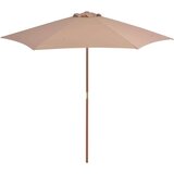 vidaXL Zunanji senčnik z lesenim drogom 270 cm taupe, (20609863) | Shoptok.si