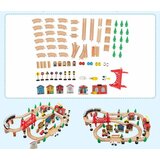  Drvena dječja tabla željeznica, 80-dijelni igraći set s okrenutom i uklonjivom stolicom, dim. 82,5 x 60 x 40 cm, višebojna | shoptok.hr