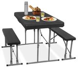  Set za catering stol + klupe 105 x 65 x 69 cm crni Slike