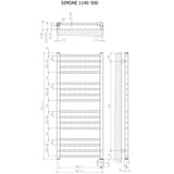  Vertaduro - Kupaonski radijator sa termostatom SIMONE 400W 114x50 cm beo | Eponuda.com