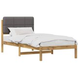  Krevetni okvir s tapiciranim uzglavljem - Bijelo prana i svijetlosiva 75 x 190 cm | shoptok.hr