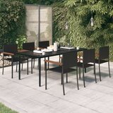  7-dijelni vrtni blagovaonski set crni | shoptok.hr