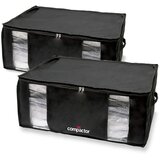 Compactor Komplet 2 črnih škatel za shranjevanje z vakuumsko vrečo Black Edition XXL, 50 x 26,5 cm | Shoptok.si