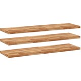 vidaXL Viseče police 3 kosi 120x40x4cm oljni premaz trden akacijev les, (21326249) | Shoptok.si