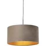 QAZQA Viseča svetilka z velur senčilom v zlati barvi 50 cm - Combi Cene