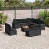 vidaXL 12-dijelni set vrtnih sofa od poliratana s jastucima crni | shoptok.hr