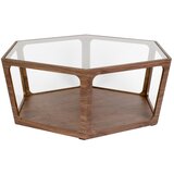 Dutchbone Klubska mizica s stekleno mizno ploščo v temni naravni barvi 80x92,5 cm Sita – | Shoptok.si