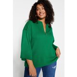 Trendyol Curve Plus Size Sweater - Green - Regular fit Cijene