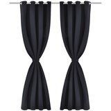 Furnova 2 kosa črnih zaves z obročki 135 x 245 cm, (21918480) | Shoptok.si
