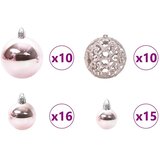 Umjetno božićno drvce 300 LED lampica Topla bijela PVC i metal - 180 cm s LED-ima i ružičastim kuglicama | shoptok.hr