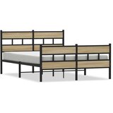 vidaXL Metalni okvir kreveta bez madraca boja hrasta sonome 140x190 cm | shoptok.hr
