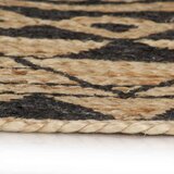vidaXL Ručno rađeni tepih od jute s crnim uzorkom 120 cm | shoptok.hr