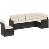  6-dijelni set vrtnih sofa s jastucima crni od poliratana | shoptok.hr