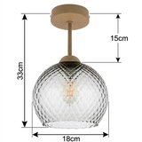 Brilagi LED plafonski luster R GLASS 1xE27/60W/230V &amp;Oslash; 18 cm bež/zadimljeno siva Slike