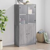  Visoka omara z vrati siva sonoma 68x37x142 cm inženirski les Cene