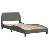  The Living Store Posteljni okvir z vzglavjem temno siv 100x200 cm blago - Posteljni Okvir, (21455273) | Shoptok.si