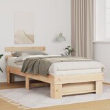 vidaXL Krevetna konstrukcija Smeđa 100 x 200 cm Čvrsta borova drva | shoptok.hr
