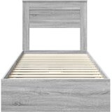 Krevet s od storage Siva Sonoma 100 x 200 cm Konstruirano drvo | Eponuda.com