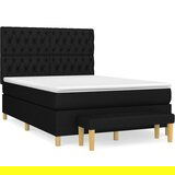 Maison Chic Box spring posteljni - Vzmetna postelja z vzmetnico črn 140x190 cm blago SL19659, (21881318) | Shoptok.si