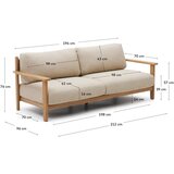 Kave Home Vrtni kavč iz tikovega lesa v bež in naravni barvi Tirant - | Shoptok.si