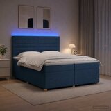  Boxspring krevet s madracem Plava 200 x 200 cm Tkanina Cijene