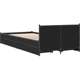  Okvir kreveta s ladicama crni 90 x 200 cm konstruirano drvo | Eponuda.com
